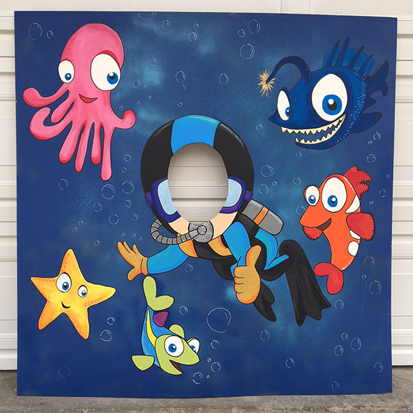 scuba diver photo backdrop